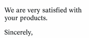 Screenshot of testimonial by From US Customer